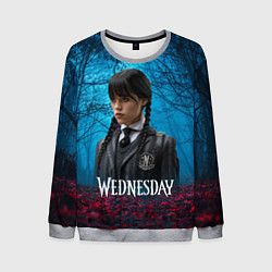 Мужской свитшот Wednesday таинственный лес