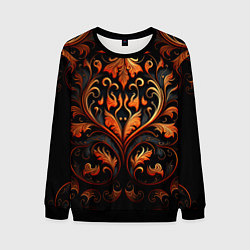 Свитшот мужской Огненные узоры, цвет: 3D-черный