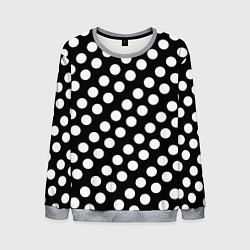 Свитшот мужской Белые горошины, цвет: 3D-меланж