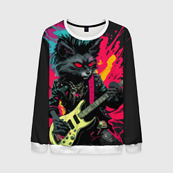 Мужской свитшот Rocker Cat on a dark background - C-Cats collectio