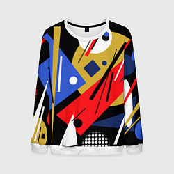Свитшот мужской Абстракция в стиле супрематизм, цвет: 3D-белый