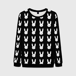 Свитшот мужской Bunny pattern black, цвет: 3D-черный
