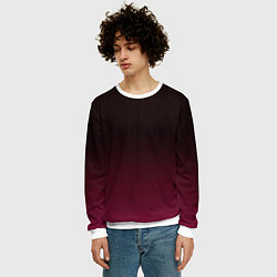Свитшот мужской Темно-малиновый градиент, цвет: 3D-белый — фото 2