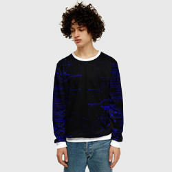 Свитшот мужской Абстрактный цифровой фон, цвет: 3D-белый — фото 2
