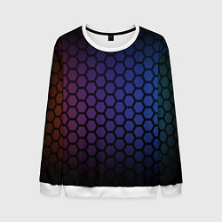 Свитшот мужской Abstract hexagon fon, цвет: 3D-белый