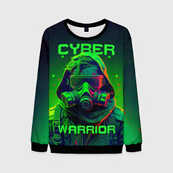 Свитшот мужской Кибер воин в стиле киберпанк, цвет: 3D-черный