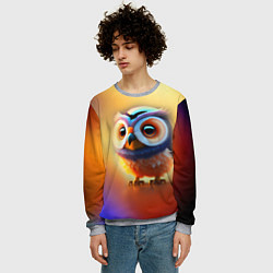Свитшот мужской Яркая совушка, цвет: 3D-меланж — фото 2