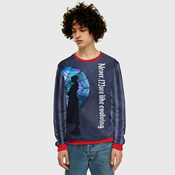 Свитшот мужской Уэнсдей Аддамс - темная сторона окна, цвет: 3D-красный — фото 2