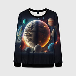 Мужской свитшот Ппланеты и космос от нейросети