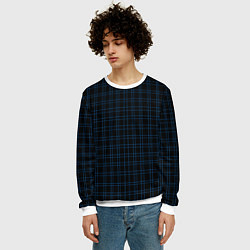 Свитшот мужской Синие клетки, цвет: 3D-белый — фото 2