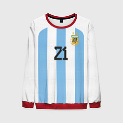 Свитшот мужской Дибала форма сборной Аргентины домашняя, цвет: 3D-красный