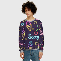 Свитшот мужской Неоновые надписи sweet scoop, цвет: 3D-меланж — фото 2