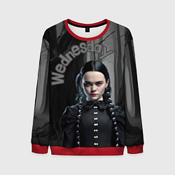 Свитшот мужской Wednesday Addams в лесу, цвет: 3D-красный