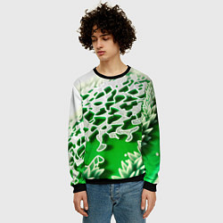 Свитшот мужской Узор зелени-арт, цвет: 3D-черный — фото 2