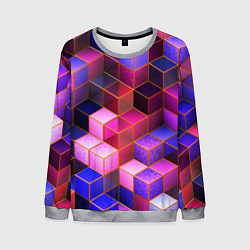 Свитшот мужской Цветные кубики, цвет: 3D-меланж