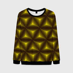 Свитшот мужской Желтые треугольники, цвет: 3D-черный