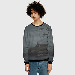 Свитшот мужской Мистический остров, цвет: 3D-черный — фото 2