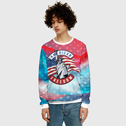 Свитшот мужской American freedom, цвет: 3D-белый — фото 2