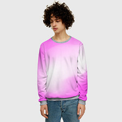 Свитшот мужской Градиент розовый, цвет: 3D-меланж — фото 2