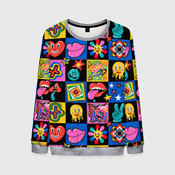 Свитшот мужской Funny cartoon characters, цвет: 3D-меланж