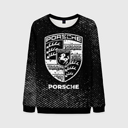 Мужской свитшот Porsche с потертостями на темном фоне
