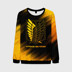 Свитшот мужской Attack on Titan - gold gradient, цвет: 3D-черный