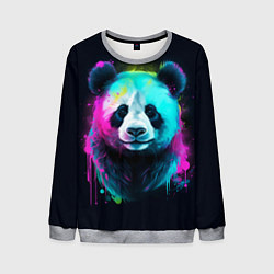 Свитшот мужской Панда в неоновых красках, цвет: 3D-меланж
