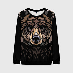 Свитшот мужской Медведь в этническом стиле, цвет: 3D-черный
