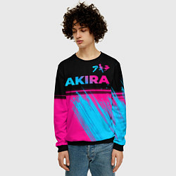 Свитшот мужской Akira - neon gradient: символ сверху, цвет: 3D-черный — фото 2