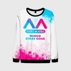 Мужской свитшот Bungo Stray Dogs neon gradient style