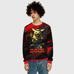 Свитшот мужской Pikachu Rock style, цвет: 3D-красный — фото 2