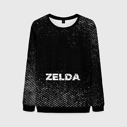 Свитшот мужской Zelda с потертостями на темном фоне, цвет: 3D-черный