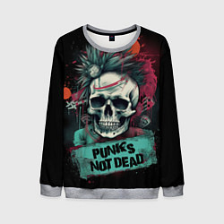 Свитшот мужской Punks not dead, цвет: 3D-меланж