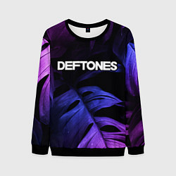 Мужской свитшот Deftones neon monstera