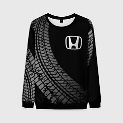 Свитшот мужской Honda tire tracks, цвет: 3D-черный