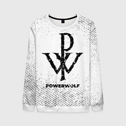 Свитшот мужской Powerwolf с потертостями на светлом фоне, цвет: 3D-белый