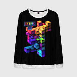 Свитшот мужской Tetris game, цвет: 3D-белый