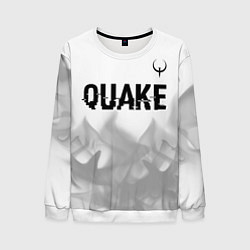 Мужской свитшот Quake glitch на светлом фоне: символ сверху