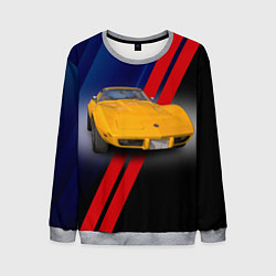 Свитшот мужской Классический спорткар Chevrolet Corvette Stingray, цвет: 3D-меланж