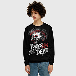 Свитшот мужской Punks not dead - анархия, цвет: 3D-черный — фото 2