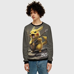 Свитшот мужской Pikachu rock, цвет: 3D-черный — фото 2