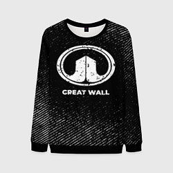 Мужской свитшот Great Wall с потертостями на темном фоне