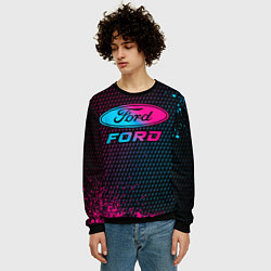 Свитшот мужской Ford - neon gradient, цвет: 3D-черный — фото 2