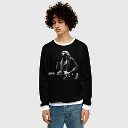 Свитшот мужской Курт Кобейн с гитарой, цвет: 3D-белый — фото 2