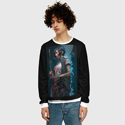 Свитшот мужской Девушка самурай, цвет: 3D-белый — фото 2