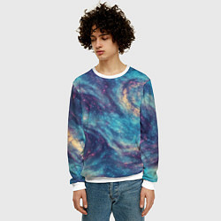 Свитшот мужской Путеводная звезда в космосе, цвет: 3D-белый — фото 2