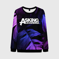 Мужской свитшот Asking Alexandria neon monstera