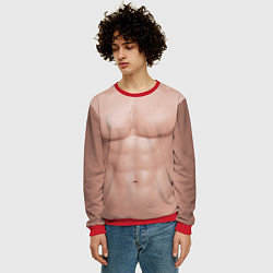 Свитшот мужской Мужской торс качка с мышцами - идеальное тело с му, цвет: 3D-красный — фото 2