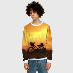 Свитшот мужской Велосипед на закате, цвет: 3D-белый — фото 2
