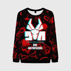 Свитшот мужской Die Antwoord rock glitch, цвет: 3D-черный